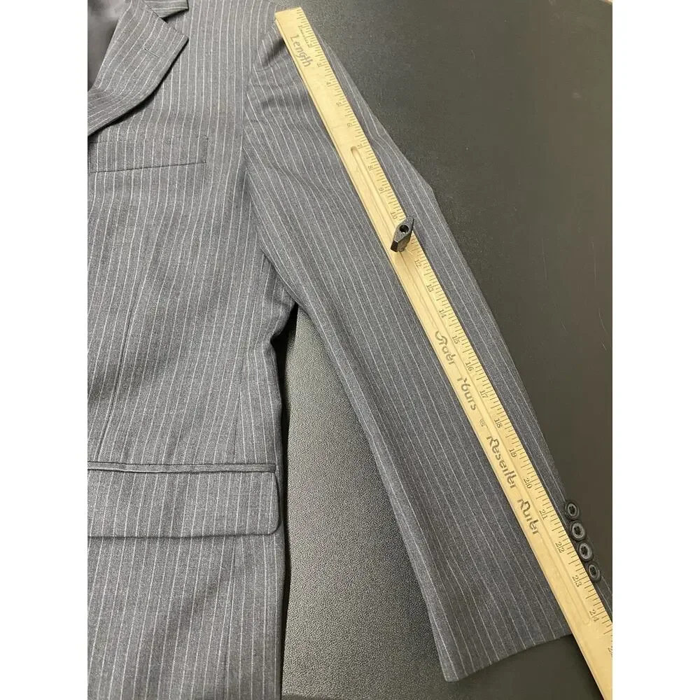Brooks Brothers 346 Fitzgerald Fit Charcoal Gray Pinstripe Wool Suit 39R 34x30